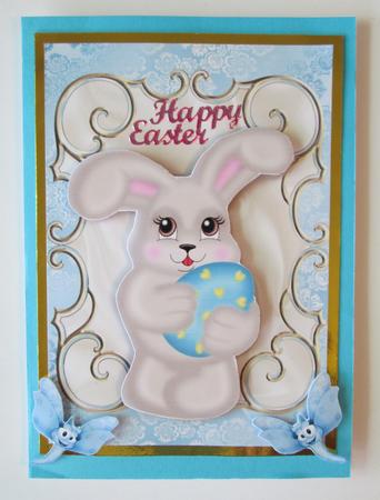 Cute Easter Bunny with Cheeky Butterflies by Karen Blanch