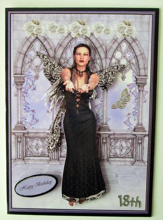 Gothic Black Fairy and White Roses. by Karen Blanch