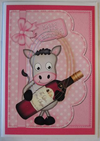 A5 Gi Gi Horse's Wine Bottle Oval Pyramage Topper by Karen Blanch