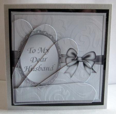 Birthday Husband Quick Card with Fan Pyramage Topper by Karen Blanch