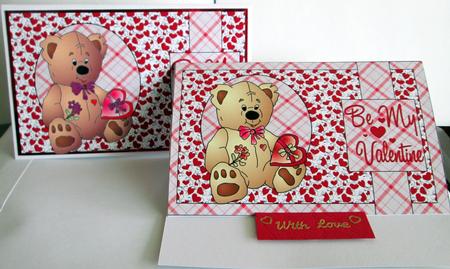 2 Valentines Bear Toppers by Karen Blanch