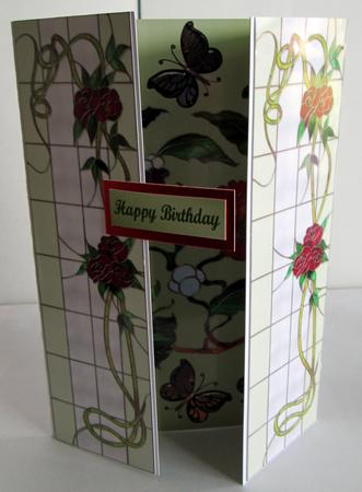 Stained Glass Window Topper & Butterfly Decoupage by Karen Blanch