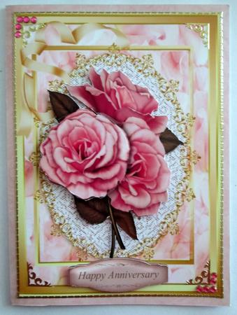 Beautiful Pink Roses in a Golden Frame by Karen Blanch
