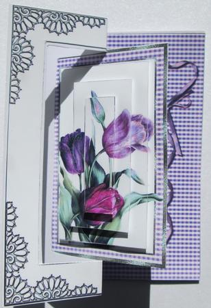 Tulip Pyramid Fold Back Card by Karen Blanch