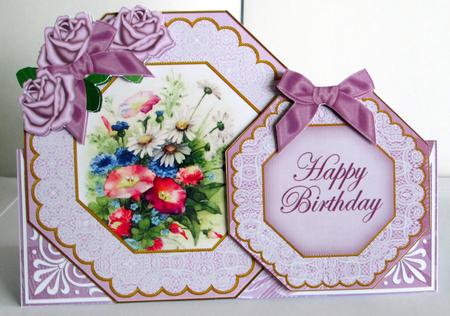 Wildflowers Lilac Happy Birthday Double Octagon Card Kit by Karen Blanch