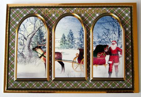 Three Arches Card - Santa and Hi Sleigh by Karen Blanch
