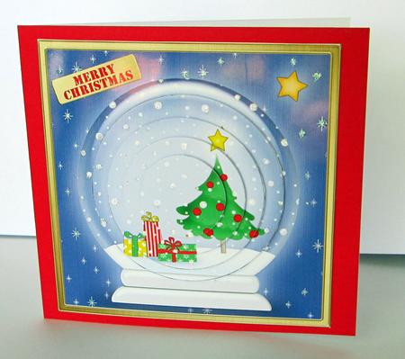 Xmas Tree Snowglobe Circle Pyramage Topper by Karen Blanch