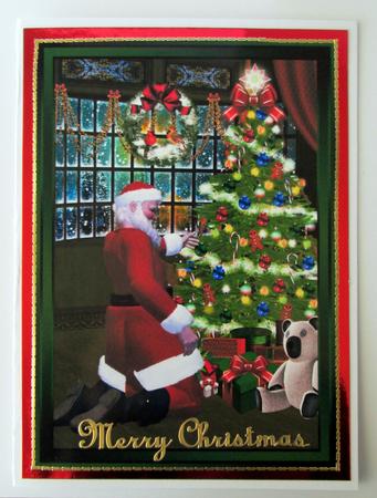 2 Santa & Christmas Tree Toppers by Karen Blanch