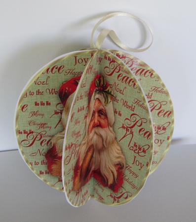 Vintage Santa Christmas Bauble Ornament by Karen Blanch