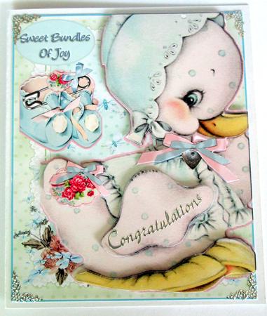 Sweet Bundle of Joy Duck Topper & Decoupage by Karen Blanch