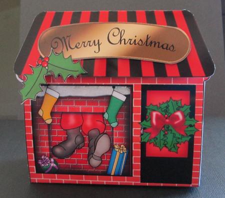 3D Little Santa Got Stuck Shop Gift Card Holder by Karen Blanch