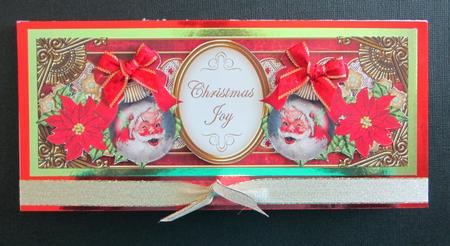 Father Christmas Christmas Joy Large Dl Decoupage Topper by Karen Blanch