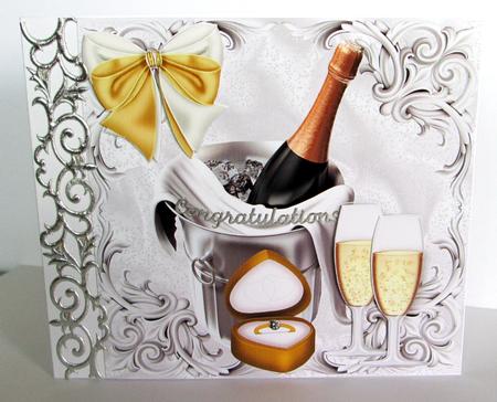 Champagne on Ice with Engagement Ring 8x8 by Karen Blanch