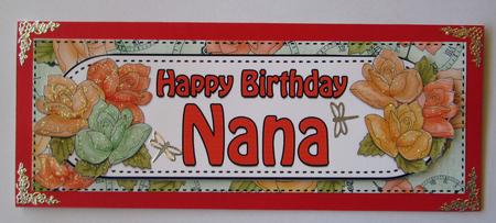 Large Dl Birthday Nana Card & 3D Decoupage by Karen Blanch