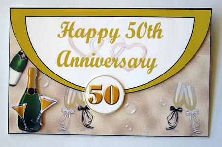 50th Anniversary Envelope Front by Karen Blanch