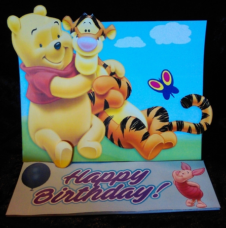 Winnie & Tigger Easel Birthday Card by Karen Bowes