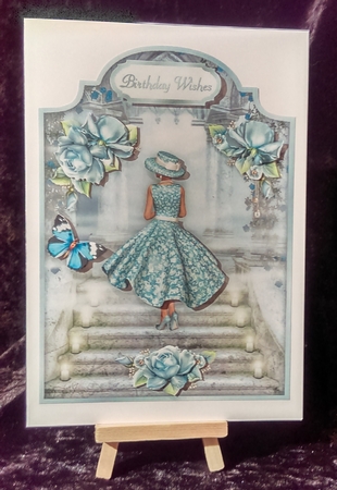 Into The Blue - Screen Shaped Card Front with Step by Step by Karen Bowes