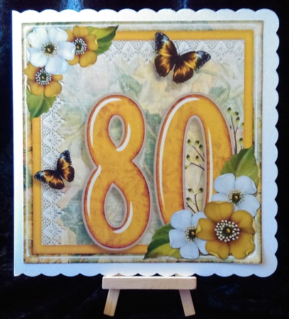 Vintage Birthday 80th Card Topper Kit 1191 by Karen Bowes