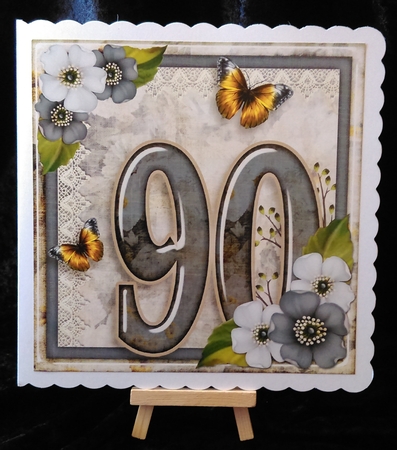Vintage Birthday 90th Card Topper Kit 1192 by Karen Bowes