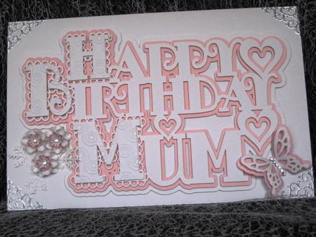 Scalloped Layered Happy Birthday Mum by KAREN CARTER