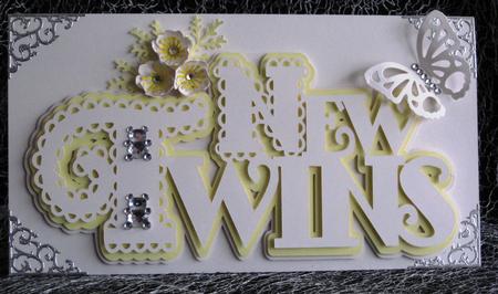 Scalloped Layered New Twins Card by KAREN CARTER