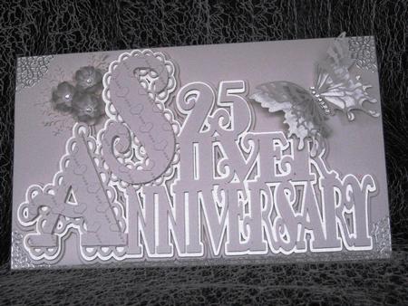 Scalloped Silver Wedding Anniversary Card - /came by KAREN CARTER