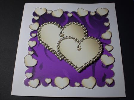 Two Jeweled Hearts Scalloped Topper 6 by Karen Cogan