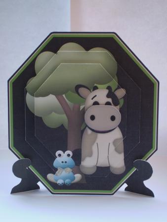 Pyramid Plate Card Farm Animals by Karen Cogan