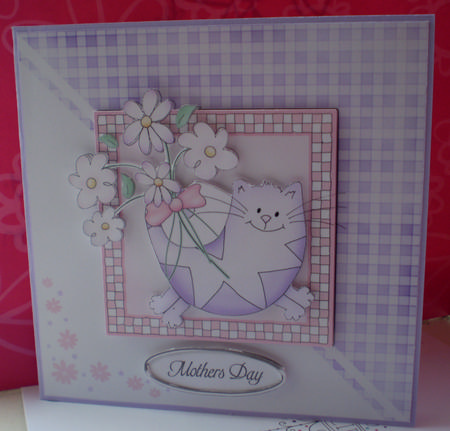 Cute Cat Quick Card with Decoupage by Karen Cogan