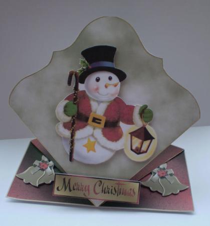 Mr Snowman Diamond Top Fold Card by Karen Cogan