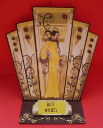 Art Deco Gold Panels with Deco Lady by Karen Cogan