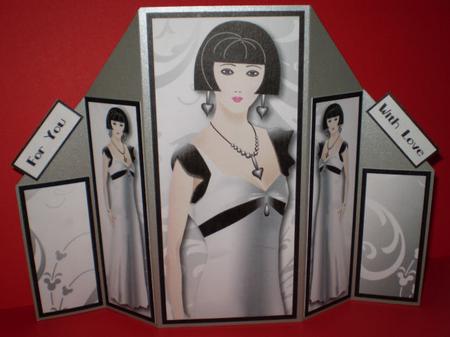 Deco Decadence Art Deco Theatre Fold Card by Karen Cogan
