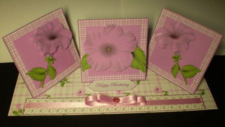 Pink Petunia Triple Easel Twist Card Kit by Karen Cogan