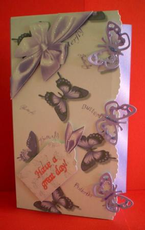 Purple Butterfly Card Front by Karen Cogan
