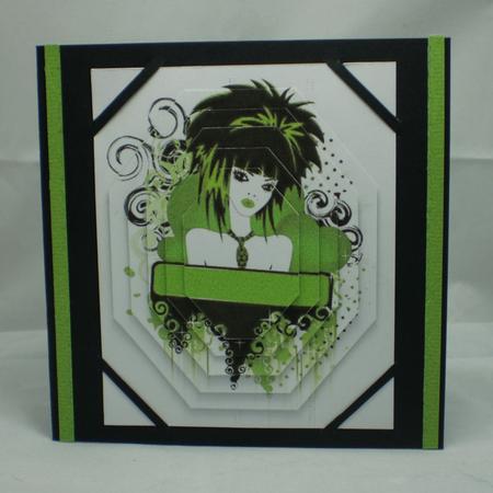 Emo Girl Lime Green by Karen Cogan