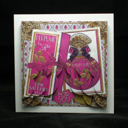 Pink Sapphire Boxed Perfume 5in Scalloped Side Stacker by Karen Cogan