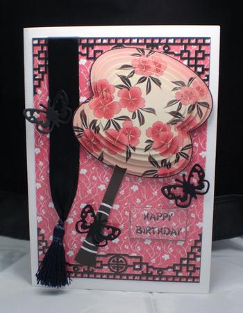 Black Blossom A4 Oriental Hand Fan Kit by Karen Cogan