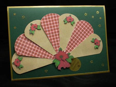 Christmas Glittery Poinsettia Fan by Karen Cogan