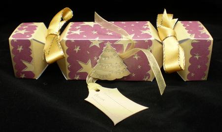 Gold Stars Cracker Shaped Treat or Favour Box by Karen Cogan