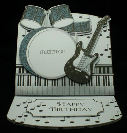 Music, Music, Music Easel Card with Decoupage by Karen Cogan