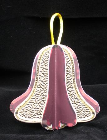 3D Bell Tree Decoration in Red and Gold by Karen Cogan