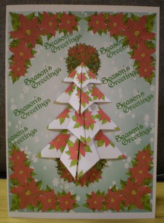 Origami Christmas Tree Card Kit - Poinsettia by Karen Cogan
