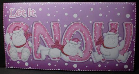 Xmas Let It Snow Polar Bear Money or Gift Wallet and Card by Karen Cogan