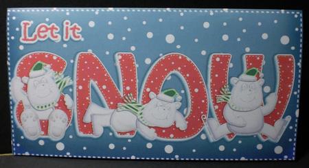 Xmas Let It Snow Polar Bear Money or Gift Wallet and Card by Karen Cogan