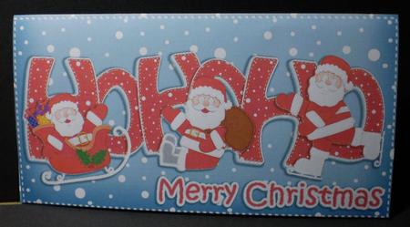 Xmas Hohoho Santa Money or Gift Wallet and Card by Karen Cogan