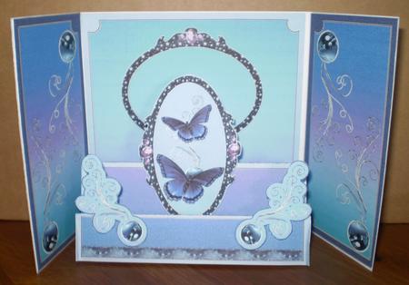 Gatefold Step Card - Midnight Butterflies by Karen Cogan