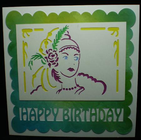 Portrait Art Deco Lady card by Karen Cogan