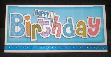 Dl Happy Birthday Felties Side Stacker Topper by Karen Cogan