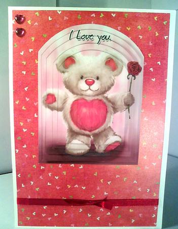 Thready Bear Valentine Pyramid Sheet by Karen Davies