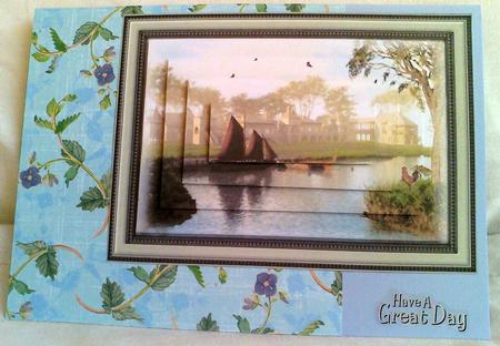 River Scene Pyramid by Karen Davies